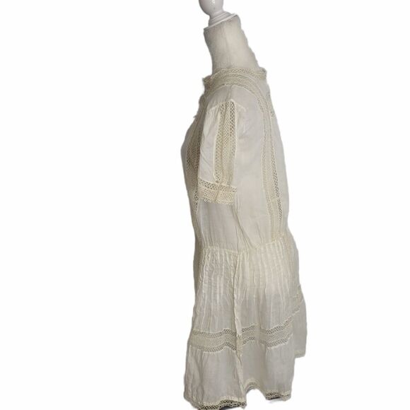 ANTIQUE vintage 1920s‎ Edwardian white drop waist tea slip dress XS - Picture 3 of 17